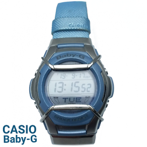 Casio Uhrenarmband 10069757 Leder Blau 20mm 